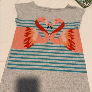 Tea Collection Gray Flamingo Graphic Tee Dress